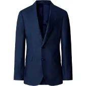 Hackett London Veste de costume 'DELAVE HOPSACK' bleu marine