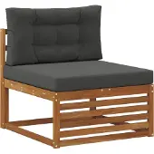 vidaXL Ensemble de canapés d'extérieur avec coussins 4 pièces Nature et Anthracite