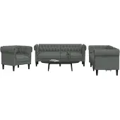 vidaXL Ensemble de canapés 3 pièces gris foncé Tissu