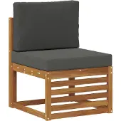vidaXL Ensemble de canapés d'extérieur avec coussins 7 pièces Nature et Anthracite