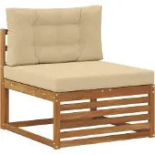 vidaXL Ensemble de canapés d'extérieur avec coussins 7 pièces Nature et Beige