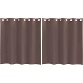 vidaXL Voile Rideaux avec oeillets 2 pcs. Marron 140x140 cm