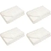 vidaXL Couverture en Fourrure de Lapin Synthétique 4 pcs Blanc