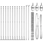 vidaXL Clôture en fil de fer soudé avec socle en béton 25 x 1,5 m (L x H)