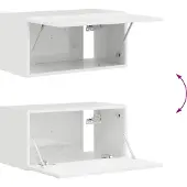 vidaXL Ensemble de meubles TV mural 4 pcs Blanc brillant Bois composite