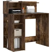 vidaXL Bureau, bois fumé, panneaux de particules, 90 x 48 x 101,5 cm