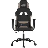 vidaXL Chaise de jeu Tissu noir et taupe