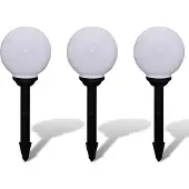 vidaXL Lampes de chemin 3 pcs. LED 20 cm avec piquet de terre