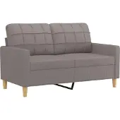 vidaXL Ensemble de canapés 2 pièces avec coussins Tissu Taupe