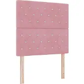 vidaXL Tête de lit LED avec bandes lumineuses LED et tête de lit rose 100 cm en velours