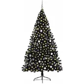 vidaXL Sapin de Noël artificiel pré-éclairé Noir 150 cm PVC