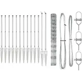 vidaXL : Clôture en fil barbelé avec piquets, 25 x 1,4 m, acier galvanisé, argenté