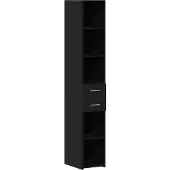 vidaXL Armoire de rangement, 2 pièces, noire, imitation chêne