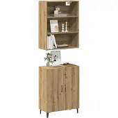 vidaXL Sideboard avec armoire murale Artisan-Chêne Bois composite