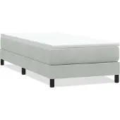vidaXL Lit boxspring sans matelas gris clair 80x210 cm velours