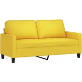 vidaXL Canapé à 2 places Jaune clair 140 cm Tissu