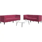 vidaXL Ensemble de 2 canapés Chesterfield avec traversins Rouge Velours