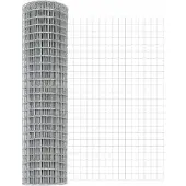 vidaXL Clôture de sécurité type européen, à fixer au sol, 10 x 1 mètre, acier galvanisé, couleur argent, avec treillis
