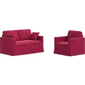 vidaXL Ensemble de canapé 2 pièces, couleur vin, en velours