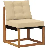 vidaXL Ensemble de canapés d'extérieur avec coussins 3 pièces Nature et Beige