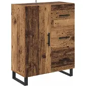 vidaXL Highboard mit Schubladen 2 pcs Altholz Engineered Wood und Glas