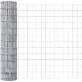 vidaXL Clôture de sécurité type européen, à fixer au sol, 10 x 1 mètre, acier galvanisé, couleur argent, avec treillis