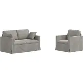 vidaXL Canapé 2 pcs Gris clair