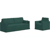 vidaXL Canapé 2 pcs Vert foncé Mét¿¿