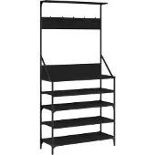 vidaXL Porte-vêtements et rangement des chaussures noir 70x34x184 cm