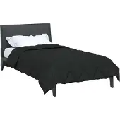 vidaXL Couette quatre saisons noire 135 x 200 cm en microfibre