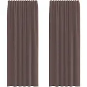 vidaXL Voile Rideaux avec poches pour tringles 2 pcs. Marron