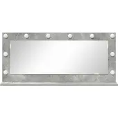 vidaXL Miroir de lavabo à angle droit Béton gris 100 x 45 x 18 cm