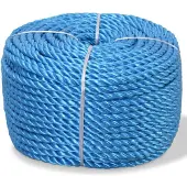 vidaXL Corde torsadée Polypropylène 12 mm 500 m Bleu