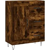 vidaXL Highboard chêne fumé 69,5x34x180 cm bois composite