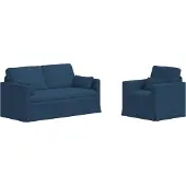 vidaXL Ensemble de canapés , 2 pièces, bleu, 158 x 78 x 80 cm, tissu