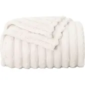 vidaXL Jeté Crème 150 x 130 cm Toison