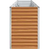 vidaXL Lit surélevé brun clair 390 x 50 x 68 cm Acier galvanisé