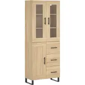 vidaXL Highboard chêne Sonoma 69,5x34x180 cm Matériau dérivé du bois
