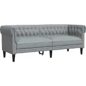 vidaXL Canapé Chesterfield 3 places gris clair tissu