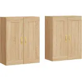 vidaXL Armoires murales 2 pcs. chêne Sonoma bois composite