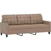 vidaXL Ensemble de canapés 4 pièces avec coussins Cappuccino-Brun Similicuir