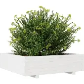 vidaXL Jardinière blanc 90x90x26,5 cm bois de pin massif