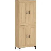 vidaXL Highboard chêne Sonoma 69,5x34x180 cm Matériau dérivé du bois