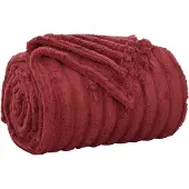 vidaXL Jeté Rouge Bordeaux 200 X 150 Cm Toison
