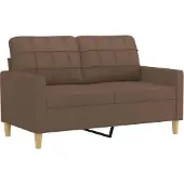vidaXL Ensemble de canapés 2 pièces avec coussins Tissu brun