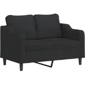 vidaXL Ensemble de canapés 2 pièces avec coussins Tissu noir