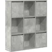 vidaXL Bibliothèque gris béton 89x24x101,5 cm bois d'ingénierie