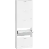 vidaXL Armoire à chaussure Blanc brillant 59x17x169 cm Bois ingénierie