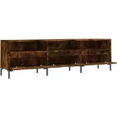 vidaXL Armoire TV chêne fumé 150x30x44,5 cm Bois composite