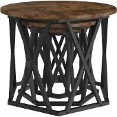 vidaXL Tablettes d'appoint empilables, ensemble de 3, finition chêne fumé, 53 x 53 x 40 cm